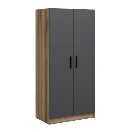 Dulap pentru haine, Minerva, Kale Anthracite Oak, 90x190x52 cm, PAL, Antracit / Stejar