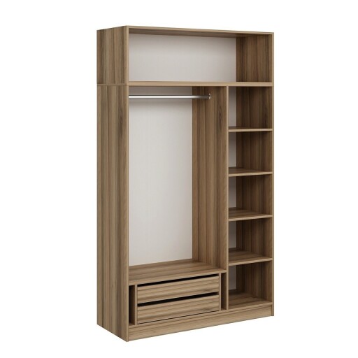 Dulap pentru haine, Minerva, Minar 3 Kapak 2 Çekmece 255, 135x255x52 cm, PAL, Dore