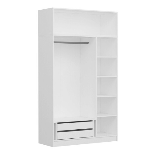 Dulap pentru haine, Minerva, Minar 3 Kapak 255, 135x255x52 cm, PAL, Antracit/Alb