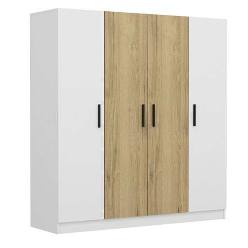 Dulap pentru haine, Minerva, Kale, 180x210x52 cm, PAL, Nuc/Alb