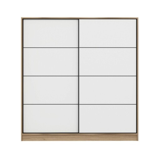 Dulap pentru haine, Minerva, Kale, 180x210x52 cm, PAL, Alb / Dore