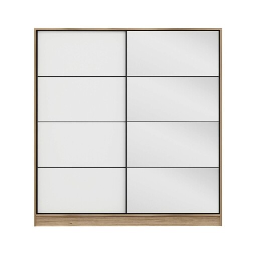 Dulap pentru haine, Minerva, Kale, 180x190x52 cm, PAL, Dore / Alb