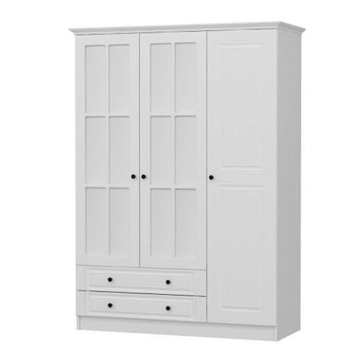Dulap pentru haine, Minerva, Kale 3 Mebran Kapak 190, 135x190x52 cm, PAL, Alb