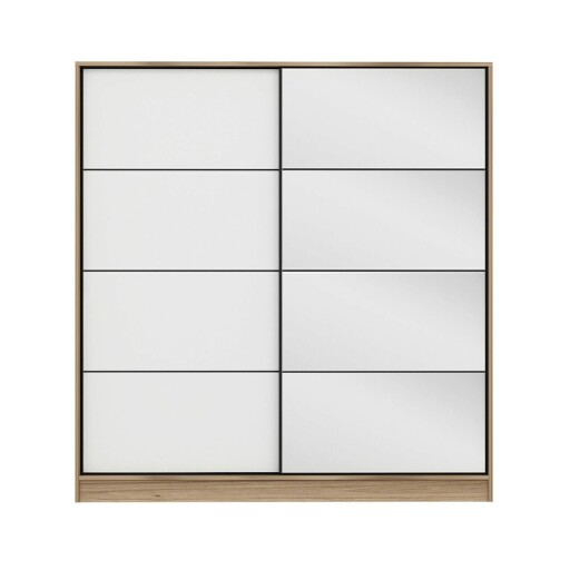 Dulap pentru haine, Minerva, Kale, 180x210x52 cm, PAL, Dore / Alb