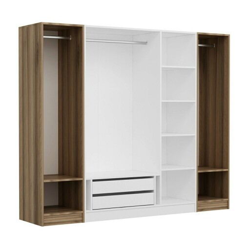 Dulap pentru haine, Minerva, Kale, 225x190x52 cm, PAL, Alb