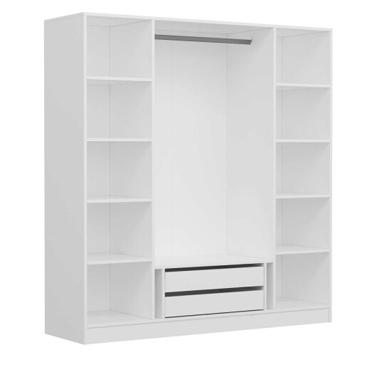 Dulap pentru haine, Minerva, Kale Country, 180x190x52 cm, PAL, Alb