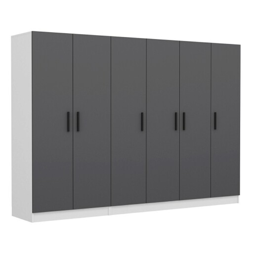 Dulap pentru haine, Minerva, Kale, 270x190x52 cm, PAL, Antracit