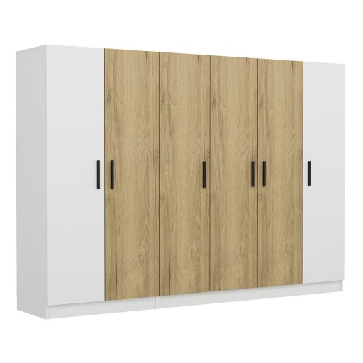 Dulap pentru haine, Minerva, Kale, 270x190x52 cm, PAL, Alb