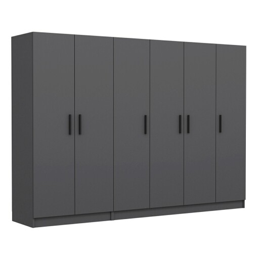 Dulap pentru haine, Minerva, Kale, 270x190x52 cm, PAL, Antracit