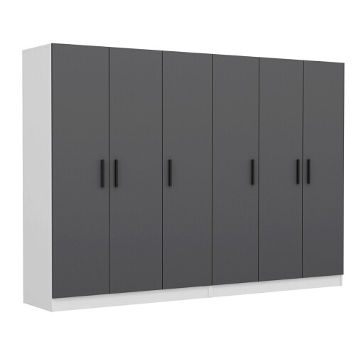 Dulap pentru haine, Minerva, Kale, 270x190x52 cm, PAL, Antracit