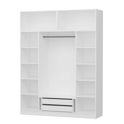 Dulap pentru haine, Minerva, Kale, 180x255x52 cm, PAL, Alb