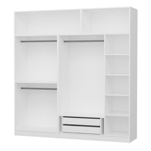 Dulap pentru haine, Minerva, Kale, 225x255x52 cm, PAL, Alb