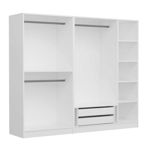 Dulap pentru haine, Minerva, Kale Country, 225x210x52 cm, PAL, Alb