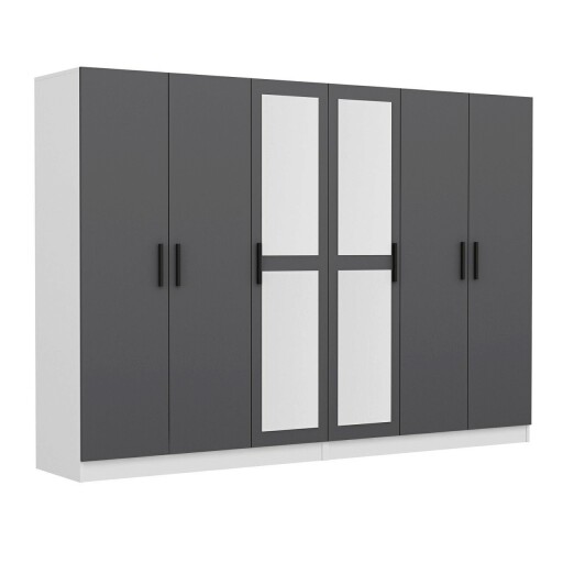 Dulap pentru haine, Minerva, Kale, 270x190x52 cm, PAL, Antracit