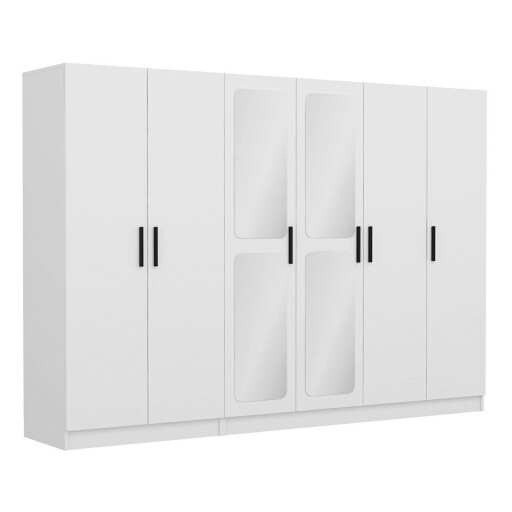 Dulap pentru haine, Minerva, Kale, 270x210x52 cm, PAL, Alb