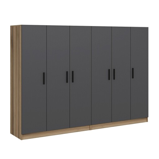 Dulap pentru haine, Minerva, Kale, 270x210x52 cm, PAL, Antracit