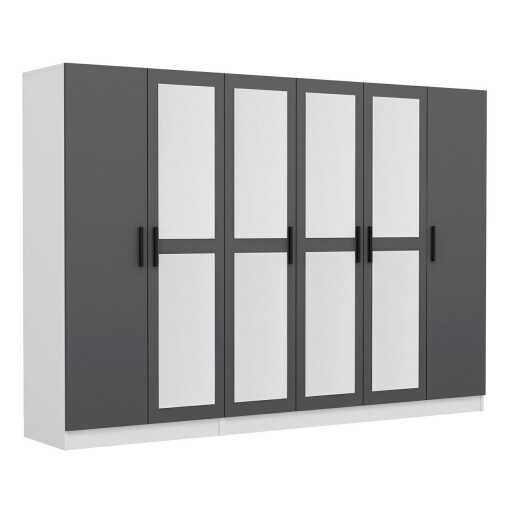 Dulap pentru haine, Minerva, Kale, 270x190x52 cm, PAL, Antracit