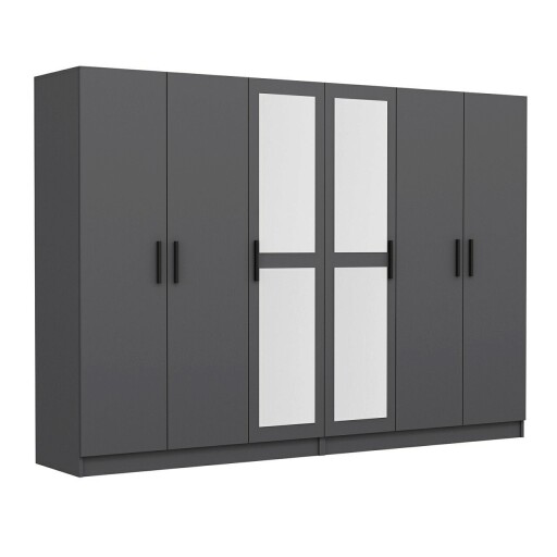Dulap pentru haine, Minerva, Kale, 270x210x52 cm, PAL, Antracit