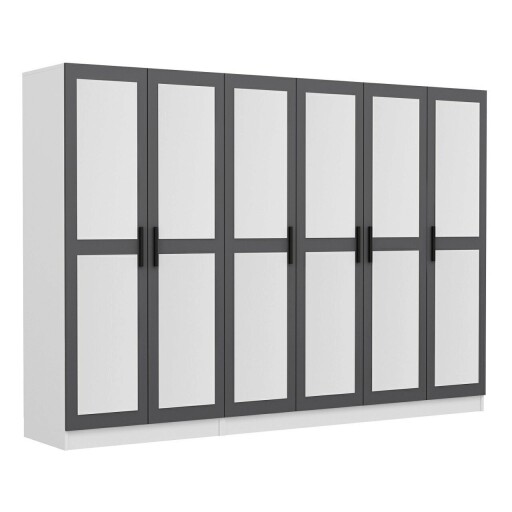 Dulap pentru haine, Minerva, Kale, 270x190x52 cm, PAL, Antracit