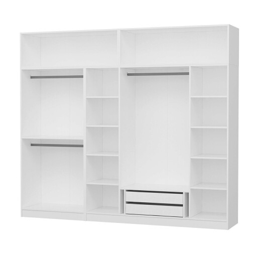 Dulap pentru haine, Minerva, Kale, 270x235x52 cm, PAL, Alb