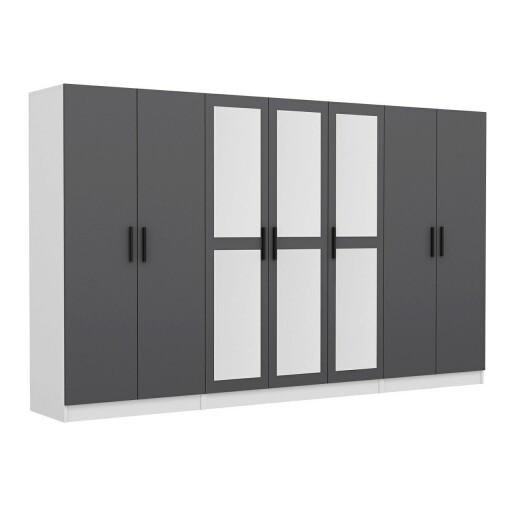 Dulap pentru haine, Minerva, Kale, 315x210x52 cm, PAL, Antracit