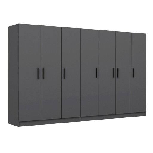 Dulap pentru haine, Minerva, Kale, 315x210x52 cm, PAL, Antracit
