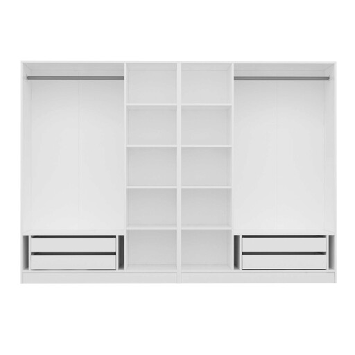 Dulap pentru haine, Minerva, Kale, 270x210x52 cm, PAL, Alb