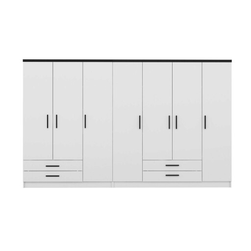 Dulap pentru haine, Minerva, Kale Plus, 315x210x52 cm, PAL, Alb