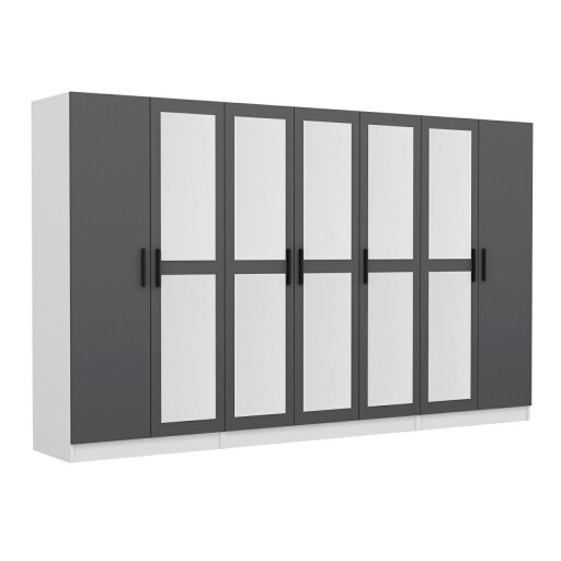 Dulap pentru haine, Minerva, Kale, 315x210x52 cm, PAL, Antracit