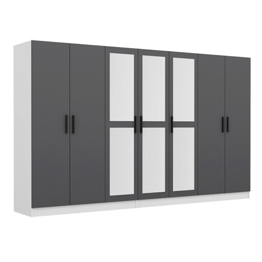 Dulap pentru haine, Minerva, Kale, 315x210x52 cm, PAL, Antracit