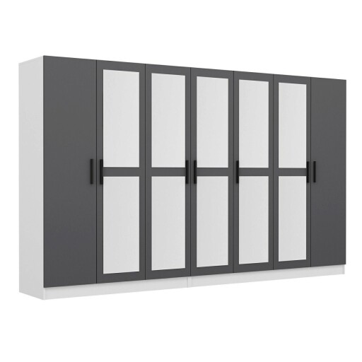 Dulap pentru haine, Minerva, Kale, 315x190x52 cm, PAL, Antracit