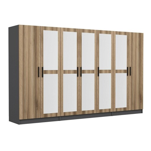 Dulap pentru haine, Minerva, Kale, 315x210x52 cm, PAL, Antracit