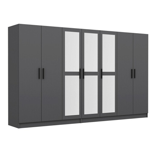 Dulap pentru haine, Minerva, Kale, 315x210x52 cm, PAL, Antracit