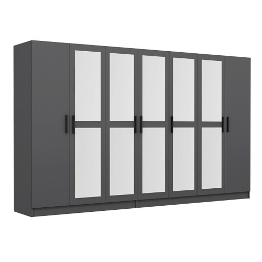 Dulap pentru haine, Minerva, Kale, 315x190x52 cm, PAL, Antracit