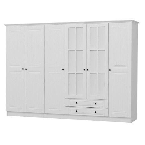 Dulap pentru haine, Minerva, Kale, 270x210x52 cm, PAL, Alb
