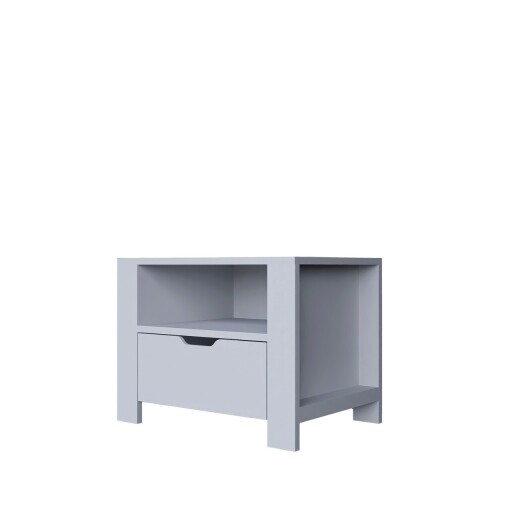 Noptiera, Miwood, Duru 1600-35, 60x45x42 cm, PAL, Alb mat