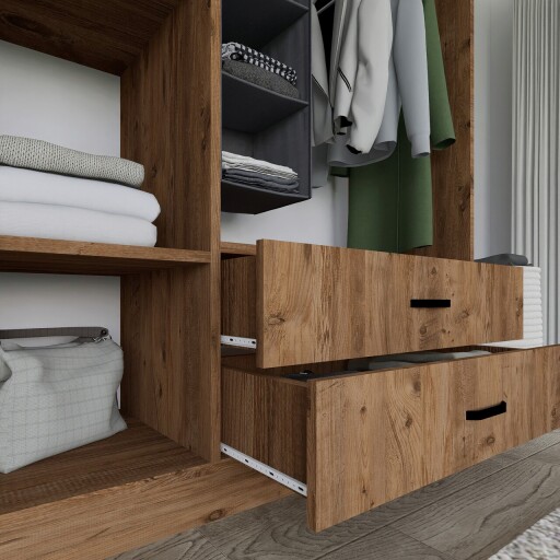 Dulap pentru haine, Miwood, Yaman 1600-027, 120x181x45 cm, PAL, Maro