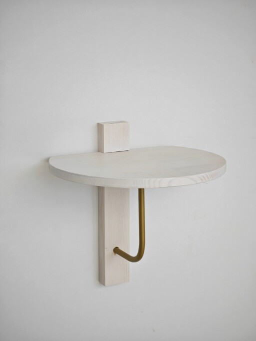 Raft de perete, Neostill, Reve, 35x35 cm, Lemn, Aur/Alb