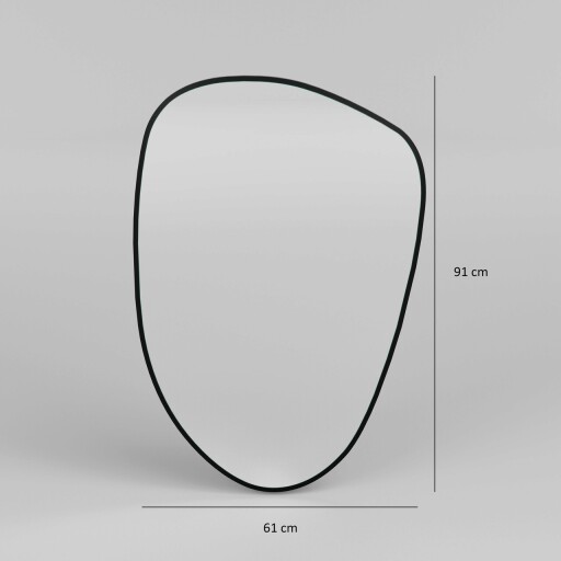 Oglinda decorativa, Neostill, Pietra Nera, 91x61 cm, MDF , Negru