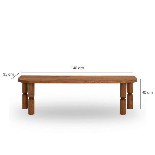 Comoda TV, Neostill, Ida, 140x40x35 cm, Lemn masiv, Castan