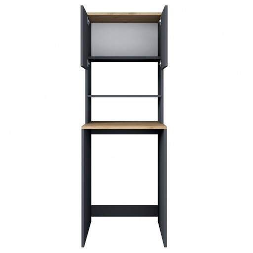 Dulap masina de spalat, Rani, KD101, 65x183 cm, PAL, Nuc / Antracit