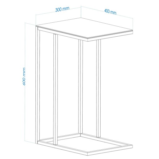 Masuta, Caliente, Alaska C, 30x60x40 cm, STICLA FUMAT, Negru