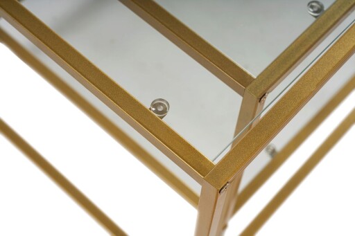 Set masute de cafea, Caliente, Sevay, Sticla temperata, Auriu