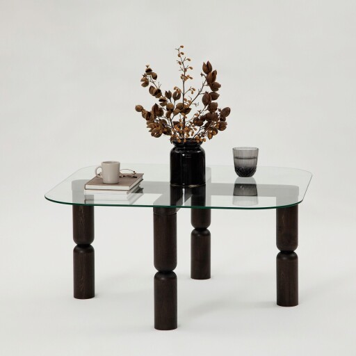 Masuta de cafea, Neostill, Kei, 80x40x80 cm, Sticla temperata , Antracit