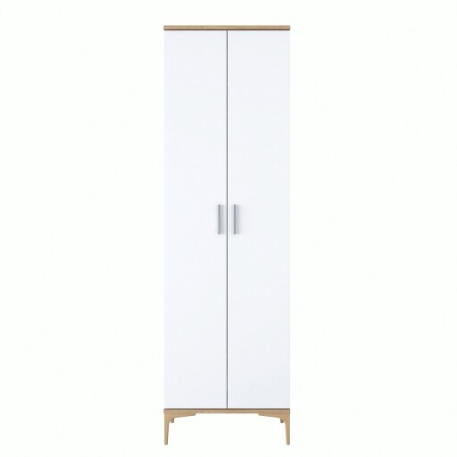 Cuier de perete, Rani, EA111, 60x198 cm, PAL, Nuc/Alb