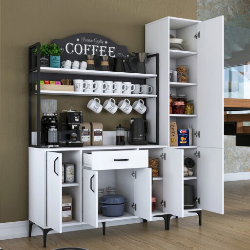 Dulap multifunctional, Rani, JE149, 160x198 cm, PAL, Alb