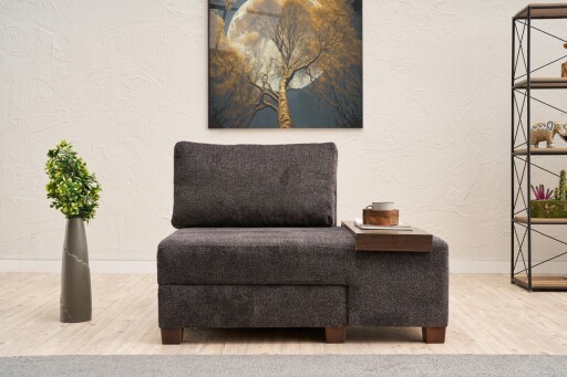 Fotoliu extensibil, Balcab Home, 825BLC4709, Lemn, Antracit