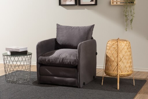 Fotoliu extensibil, Futon, 859FTN2880, Metal , Gri