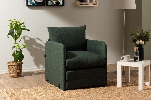Fotoliu extensibil, Futon, 859FTN2883, Metal , Verde