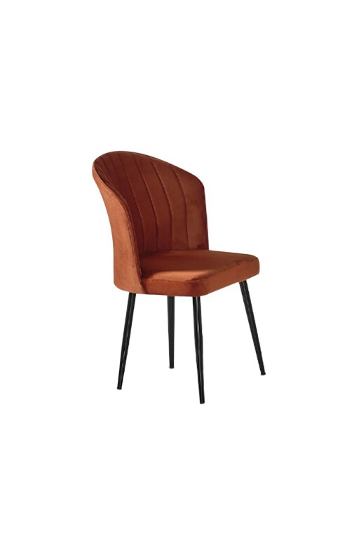 Set scaune 4 piese, Hanah Home, Rubi, Portocaliu/Negru